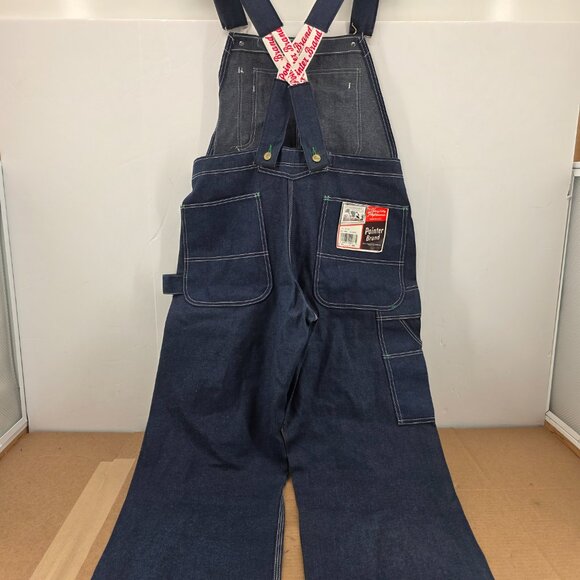 NWT Pointer carpenter bib overalls low back Size 34x29 blue work wear vintage - Picture 10 of 13